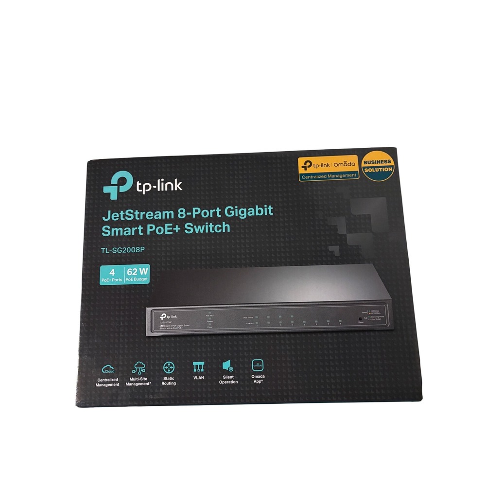 TP-Link JetStream 8-Port Gigabit Smart PoE+ Switch TL-SG2008P Omada Managed